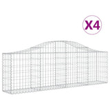 Arched Gabion Baskets 4 pcs 200x30x60/80 cm Galvanised Iron 3145390