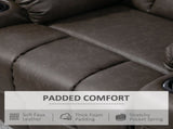 Manual Reclining Chair, Recliner Armchair with Faux Leather, Footrest, Cup Holders, 86x93x102cm, T3398P343138