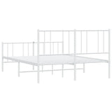 Metal Bed Frame without Mattress with Footboard White 120x190cm 352544