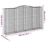 Arched Gabion Basket 400x50x220/240 cm Galvanised Iron 153541