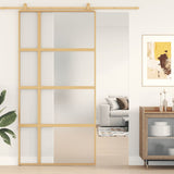 Sliding Door Gold 102.5x205 cm Frosted ESG Glass and Aluminium 155195