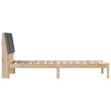 Bed frame Brown and dark grey 80 x 200 cm Solid pine wood 878780