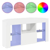 Corner LED TV Cabinet High gloss White 100 x 40 x 50 cm 889799