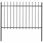 ZNTS Garden Fence with Spear Top Steel 1.7x1.2 m Black 144926