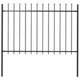 ZNTS Garden Fence with Spear Top Steel 1.7x1.2 m Black 144926