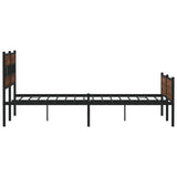 ZNTS Metal Bed Frame without Mattress Brown Oak 183x213 cm 3308518