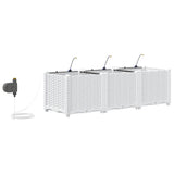 Garden Planter 3 pcs White 120 x 40 x 37.5 cm PP 42002914