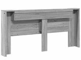 Storage Headboard with LED Grey Sonoma Engineered Wood 3418674