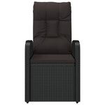 Reclining Garden Chairs with Cushions 2 pcs Black Poly Rattan 319545