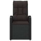 Reclining Garden Chairs with Cushions 2 pcs Black Poly Rattan 319545
