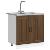 Kitchen Cabinet with Door Lucca 2 pcs Brown 80 x 46 x 81.5 cm 3315018