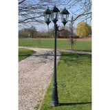 Garden Light Post 3-arms 230 cm Dark Green/Black Aluminium 40243