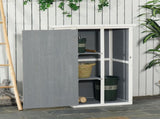 Wooden Small Shed, Garden Storage Shed with Shelves and Bolt Latch, 75L x 56W x115H cm, Grey T3398P318692