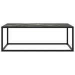 ZNTS Coffee Table Black with Black Marble Glass 100x50x35 cm 322882