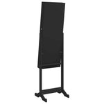 ZNTS Mirror Jewellery Cabinet with LED Lights Free Standing Black 353260