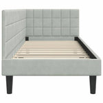 Corner Bed Frame with Headboard Light grey 80 x 200 cm Velvet 42016408