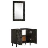 ZNTS 2 Piece Bathroom Cabinet Set Solid Wood Mango 3206293