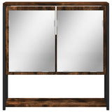Bathroom Mirror Cabinet Smoked Oak 60x16x60 cm Engineered Wood 842423