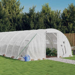 ZNTS Greenhouse with Steel Frame White 48 m² 12x4x2 m 3188076