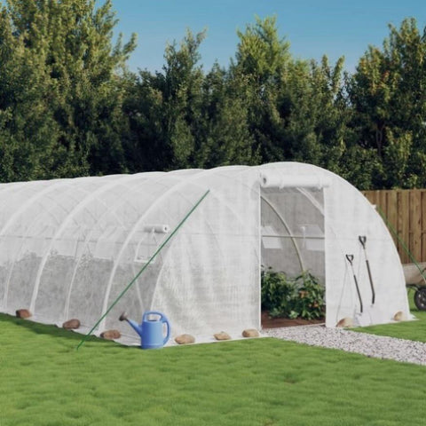 Greenhouse with Steel Frame White 56 m² 14x4x2 m 3188077