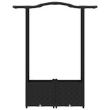 Raised Bed with Trellis and Roof Black 125 x 40 x 138 cm PP 42032530