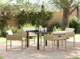 Garden Dining Set 5 pcs Beige Poly Rattan 3380729