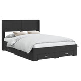 Bed Frame with Storage and Headboard Black 135 x 190 cm 3414476