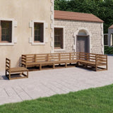 8 Piece Garden Lounge Set Honey Brown Solid Pinewood 3075777