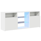 TV Cabinet with LED Lights White 120x30x50 cm 804301