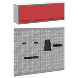 Tool Cabinet Set with Shelf 3 pcs Red Powder-Coated Steel 3321411