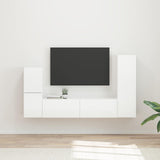 TV Cabinet Set 4 pcs High Gloss White Engineered Wood 3409028