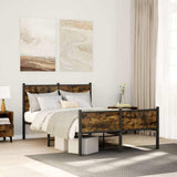 Metal Bed Frame without Mattress Smoked Oak 120x200 cm 4007848