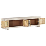 TV Cabinet White 140x30x35 cm Solid Mango Wood 286388