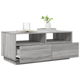 ZNTS Coffee Table with LED Lights Grey Sonoma 90x49x40 cm 839838