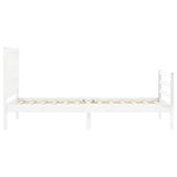 Bed Frame without Mattress White Single Solid Wood 3194277