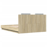 Bed Frame Sonoma Oak Engineered wood, Plywood Double Bed Frame 3210019