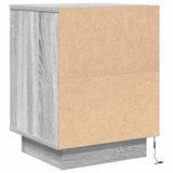 Bedside Cabinet with LED Lights Grey Sonoma 38x34x50 cm 861293