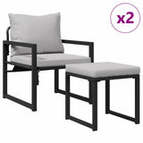 Garden Furniture with Cushion 4 pcs Light Grey Polyester 42009982