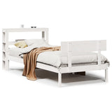 Bed Frame without Mattress White 75x190 cm Small Single Solid Wood Pine 3305785