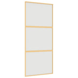 Sliding Door Gold 90x205 cm Frosted ESG Glass and Aluminium 155152