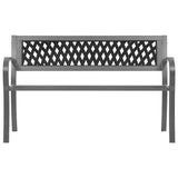 Garden Bench Black Steel, plastic 120 cm Durable Garden Bench 319582