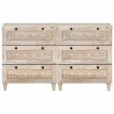 Sideboard 2 pcs White 120 x 33.5 x 75 cm Solid mango wood 3310070