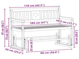 Garden Glider Bench Natural 110 x 59 x 97 cm Solid Acacia Wood 42028087