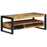 ZNTS Coffee Table 90x50x36 cm Solid Rough Wood Mango 4013557