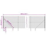 Wire Mesh Fence with Spike Anchors Green 2.2x10 m 154119