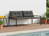 Outdoor Bench 2 -Seater 116 x 67.5 x 72 cm Poly Rattan 42025366
