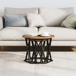 ZNTS Nesting Side Tables - Rustic Wood Look, Made of Engineered Wood 868247