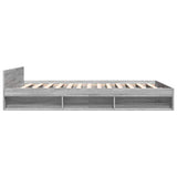 Bed Frame with Drawers without Mattress Grey Sonoma 150x200 cm King Size 3280746
