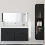 ZNTS 3 Piece Bathroom Furniture Set Black Engineered Wood 3308527