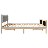 Bed Frame Light Grey 200 x 200 cm Solid Pine Wood 3394268